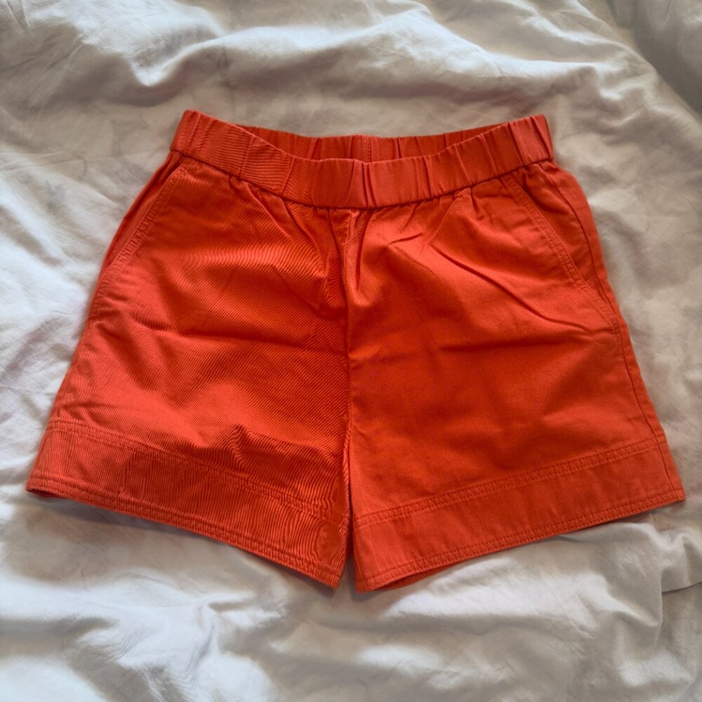 COS Orange Cotton Linen Shorts NWOT